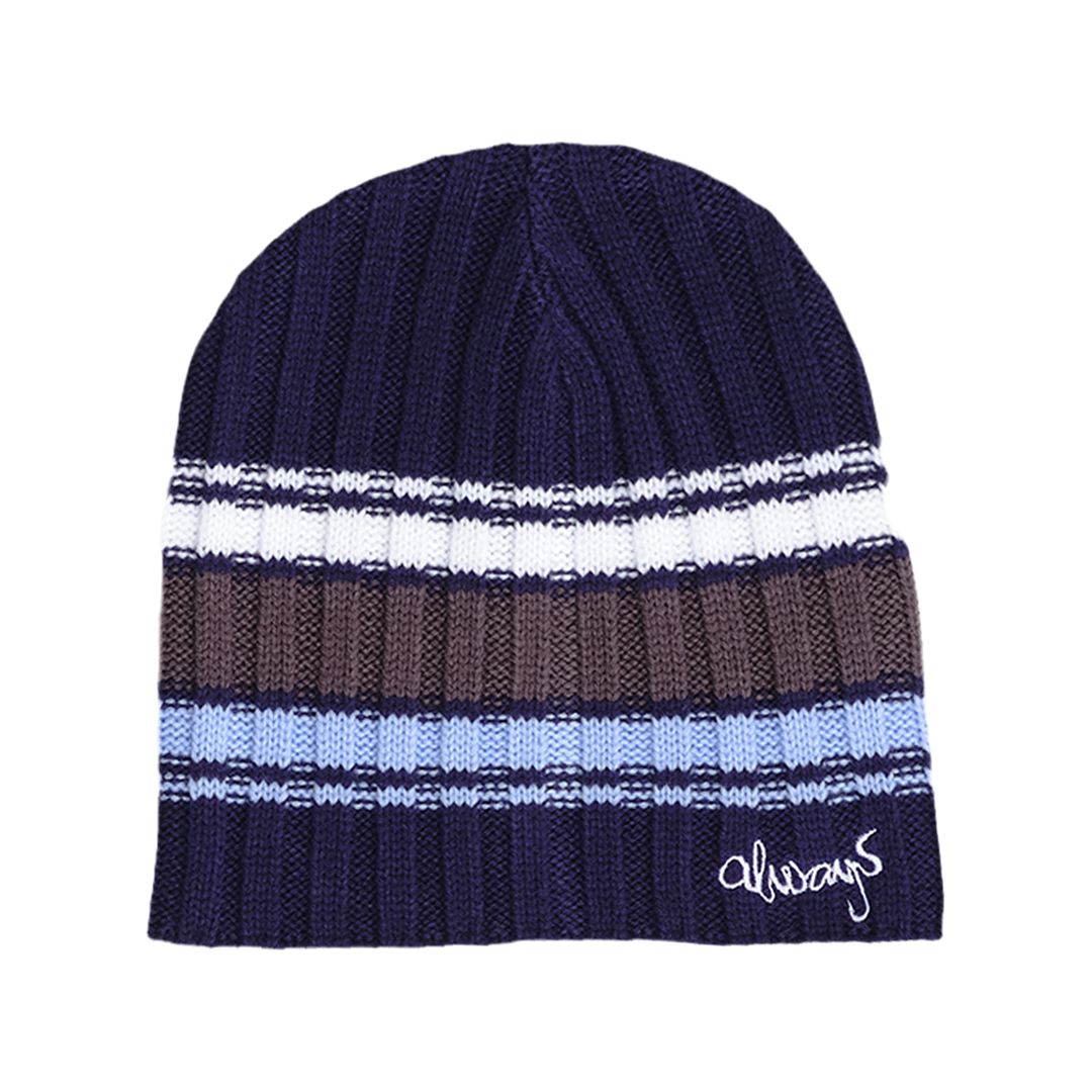 cable knit clyde beanie - silver/grey/blue – always do what you