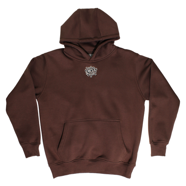 small embroidered @sun hoodie brown