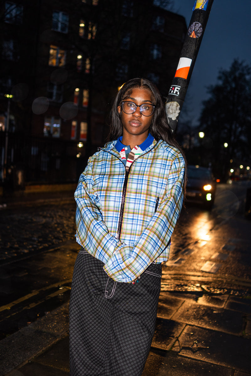 plaid bandemic jacket - blue/green/brown – always do what