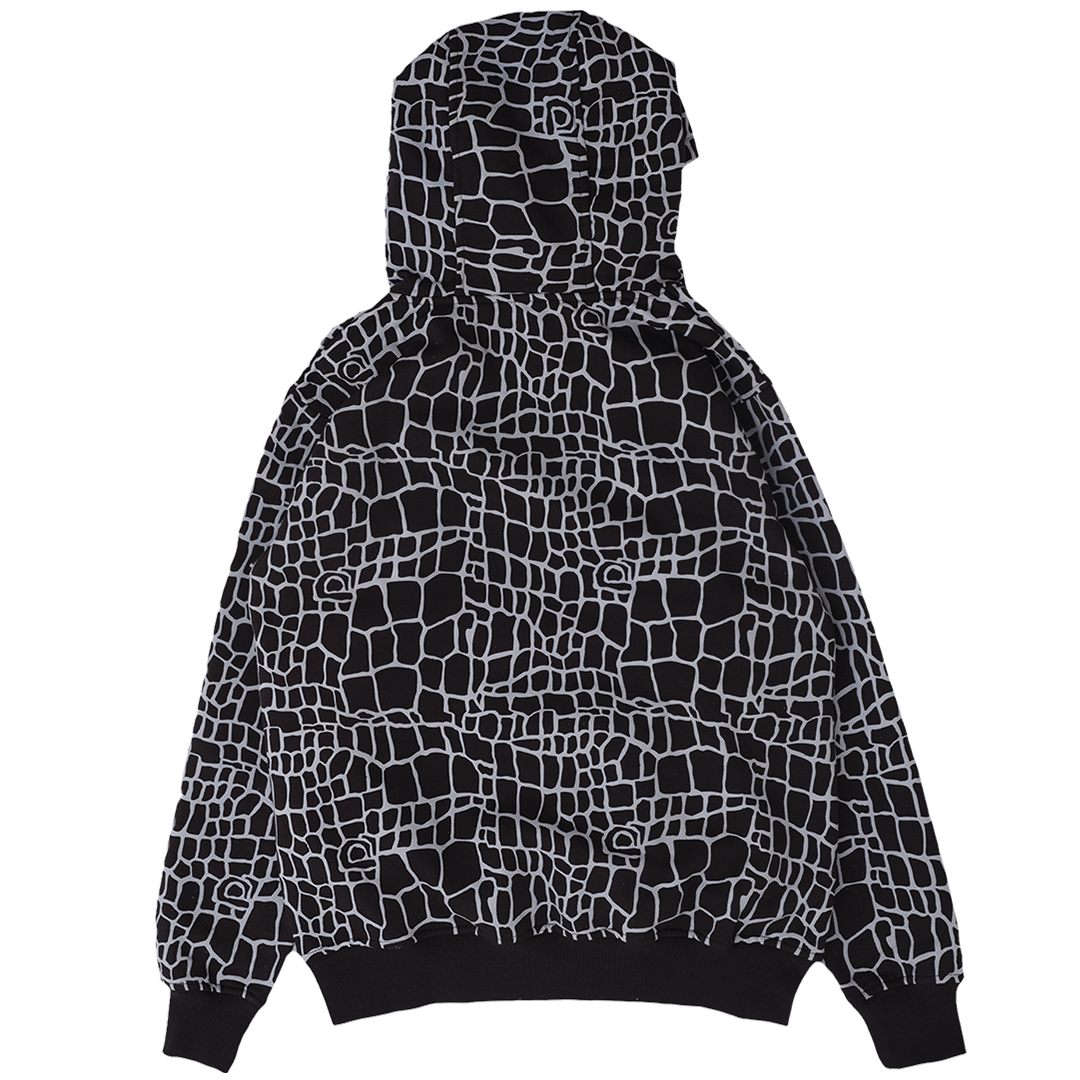 トップス always / croc print Hoodie croc print hoodie - black – always do what you should do