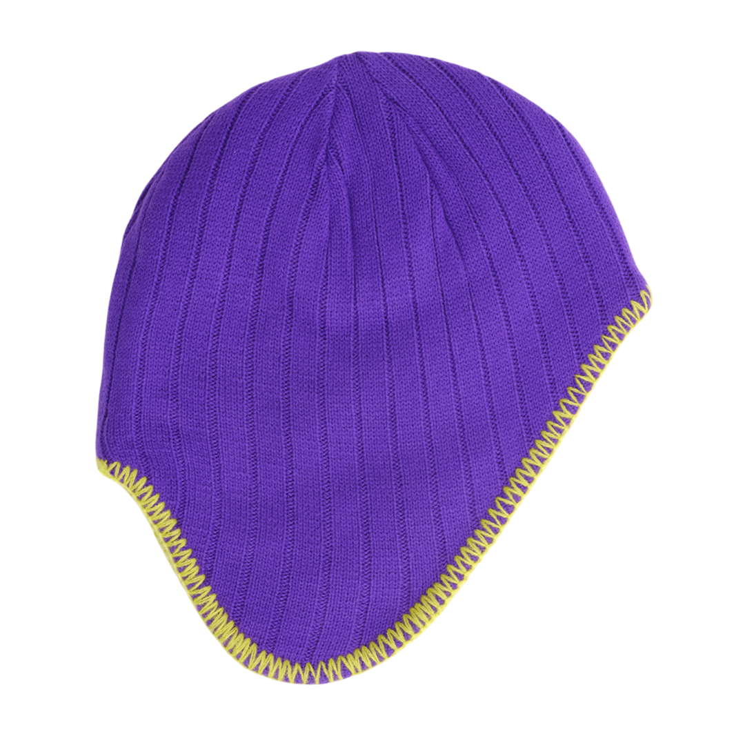 reversible ear flap beanie - purple/green – always do what you