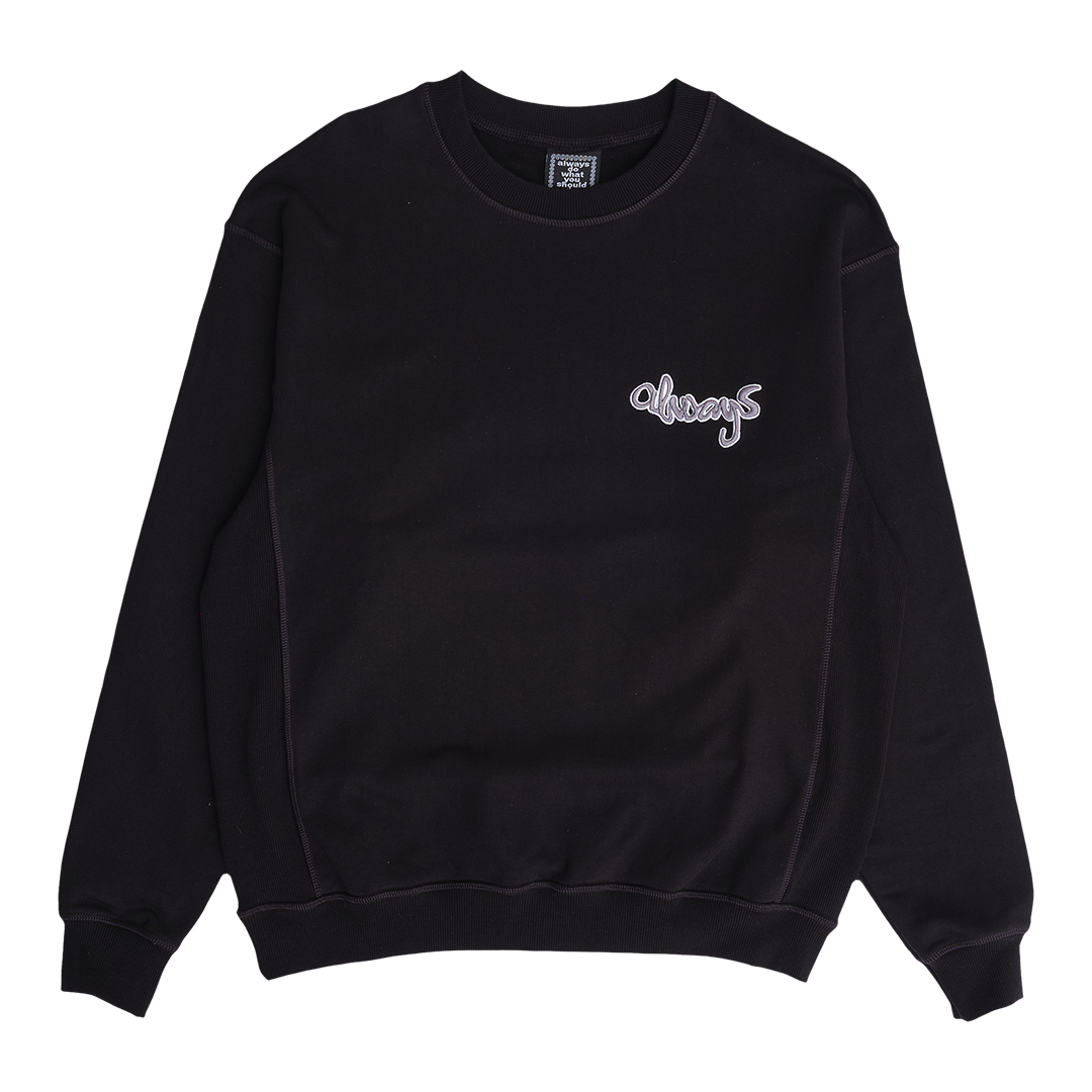panelled always crewneck - black – always do what you should do