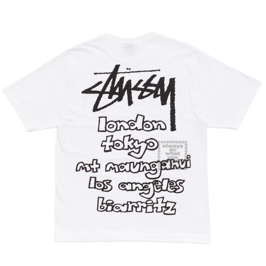 STÜSSY & ALWAYS WORLD TOUR TEE White M world tour tshirt - white – always do what you should do