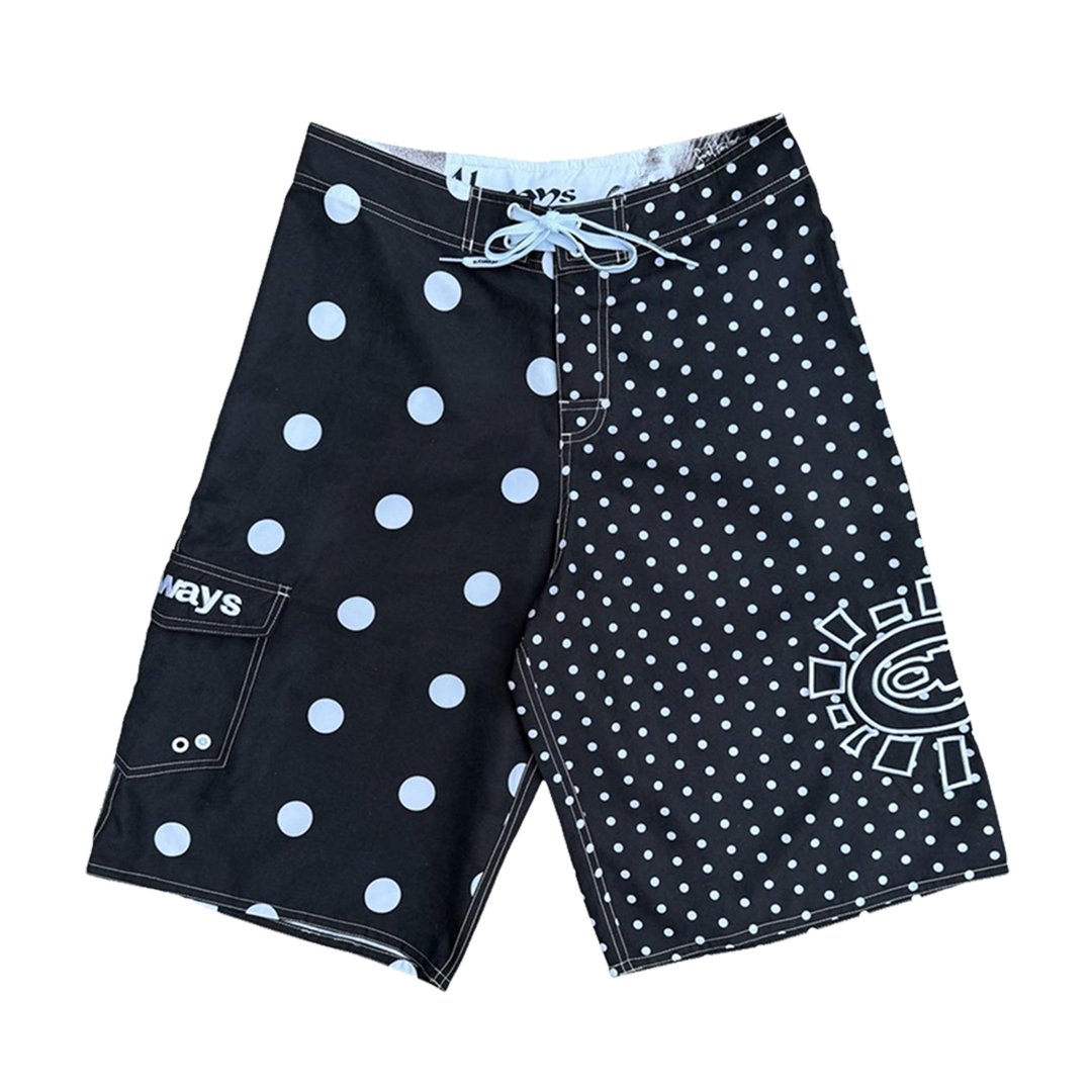 AI board shorts - black/white poker dot – always do what you should do
