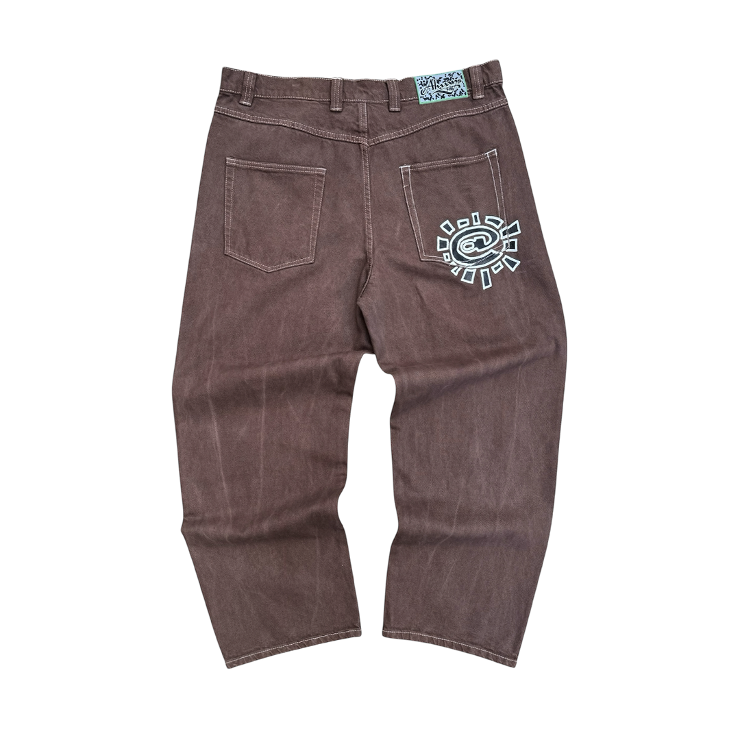 パンツ always unisex denim @ sun - brown M always unisex denim @ sun - brown M