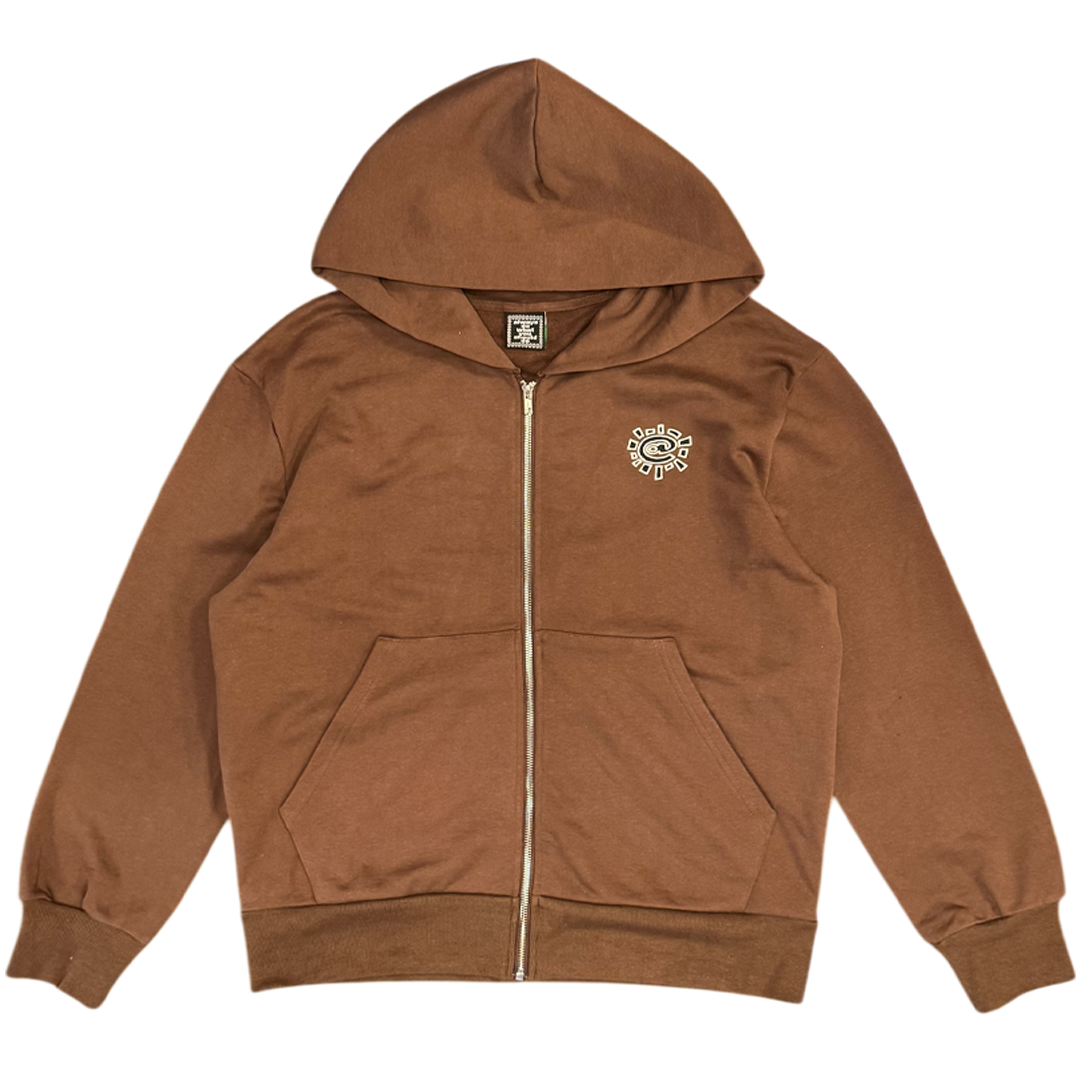 premium zip up hoodie - brown – always do what you should do
