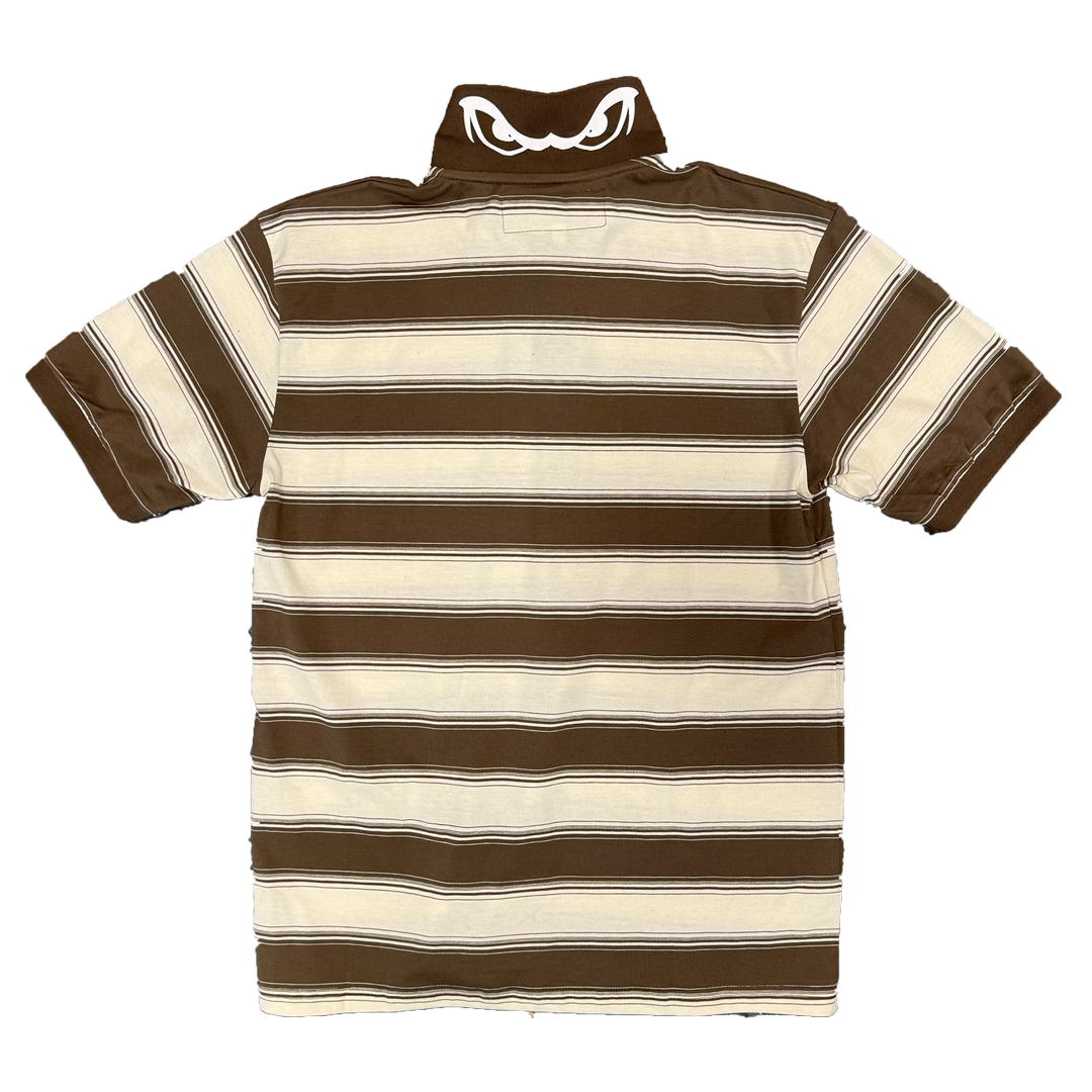 education polo shirt - brown stripe – always do what you