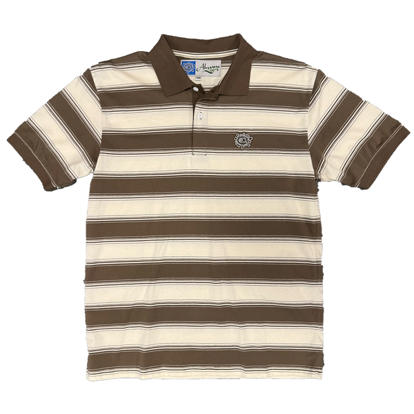 education polo shirt - brown stripe