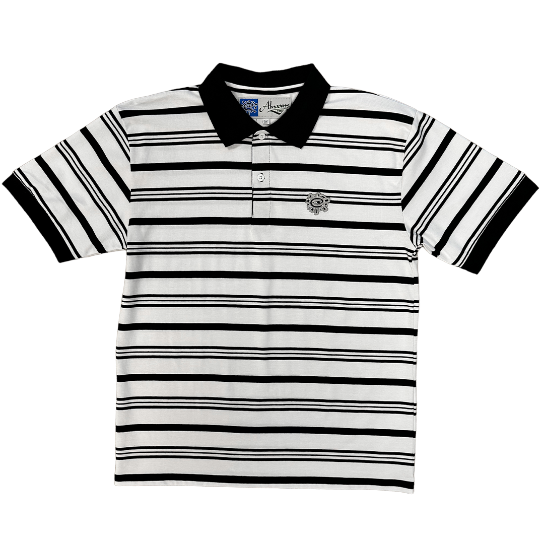Always Do What You Should Do ストライプポロシャツ educated polo - black/white – always do what you should do