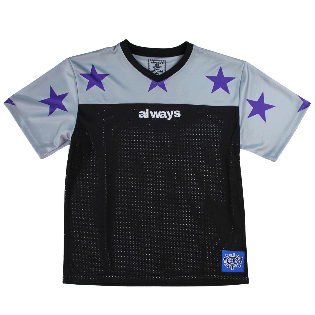 star mesh football jersey - grey/black – always do what you should do