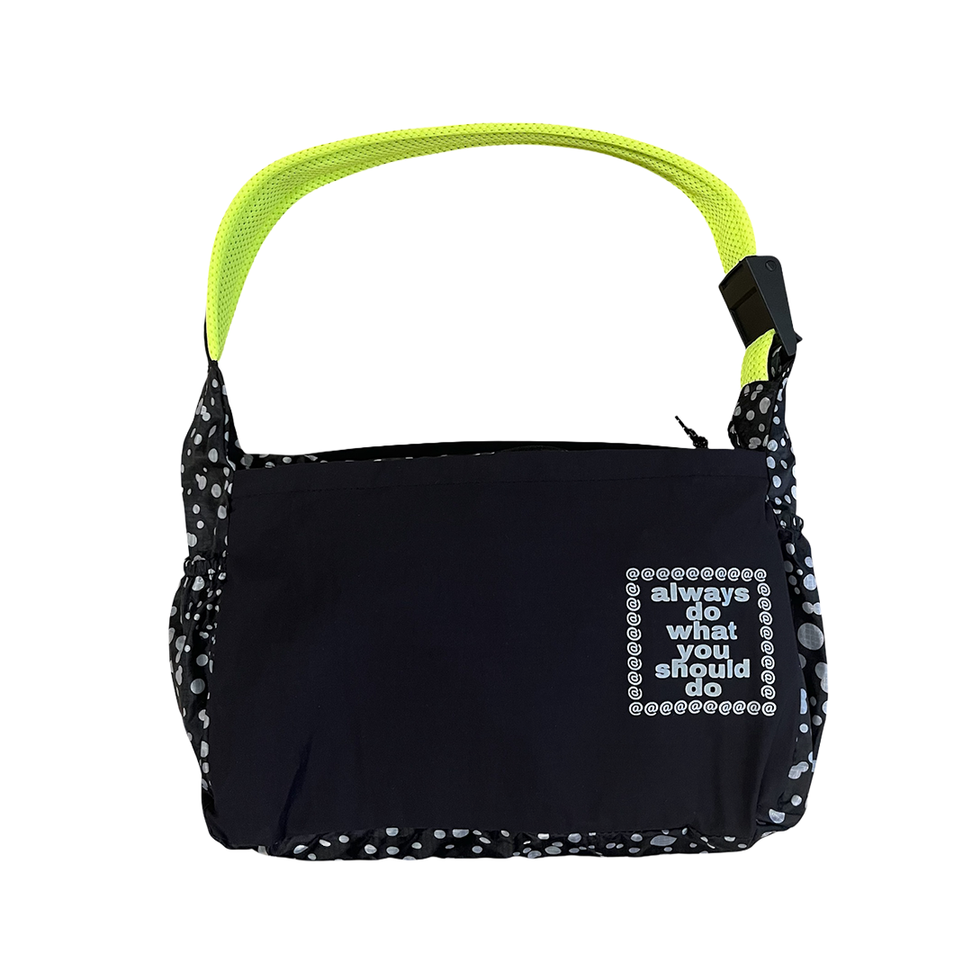 ripstop nylon crossbody bag - black/green – always do what you