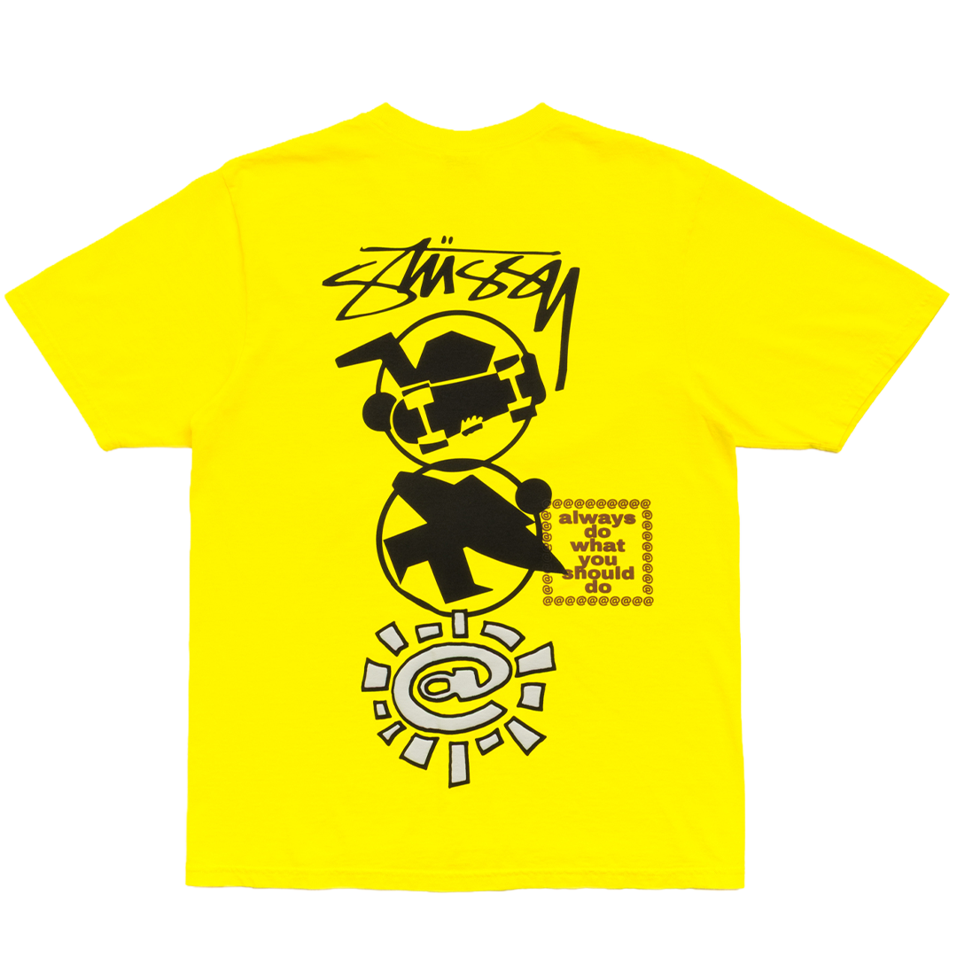 stussy x always stack tee - yellow – always do what you should do
