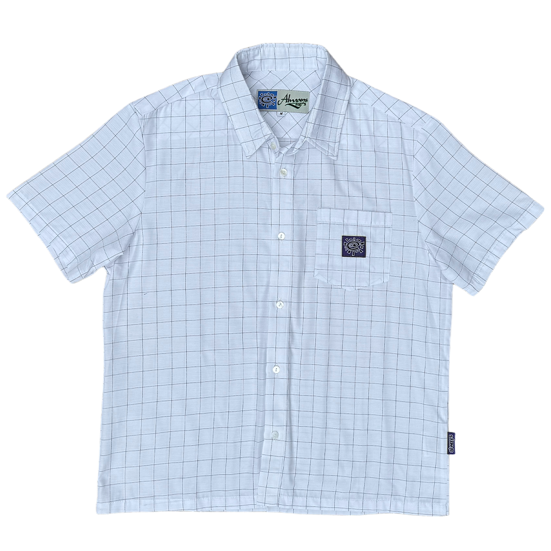PRY Super100's Button-front Shirt １新品 whitecheckshirtfront_1200x1200