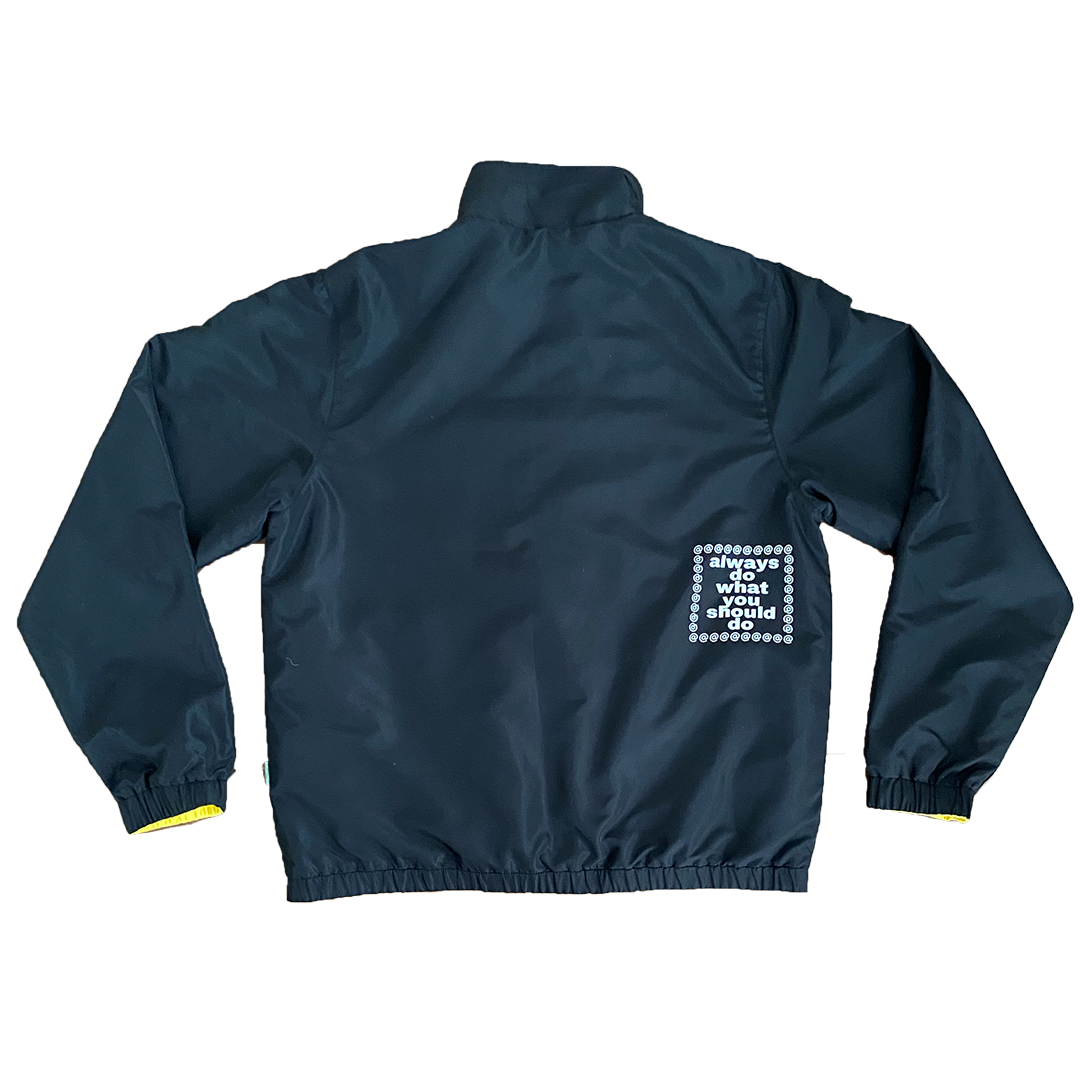 reversible track jacket - black / yellow – always do what you reversible track jacket - black / yellow – always do what you