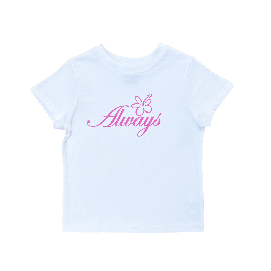 always script baby tee - white/pink – always do what you