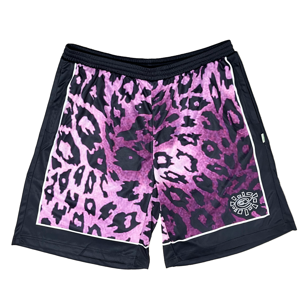 leopard court short - black / purple – always do what you should do