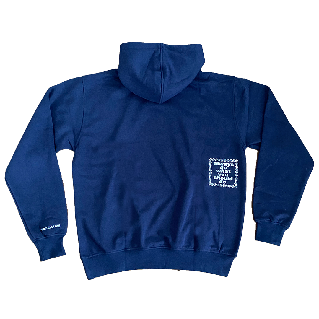 navy @sun hoodie – always do what you should do navy @sun hoodie – always do what you should do