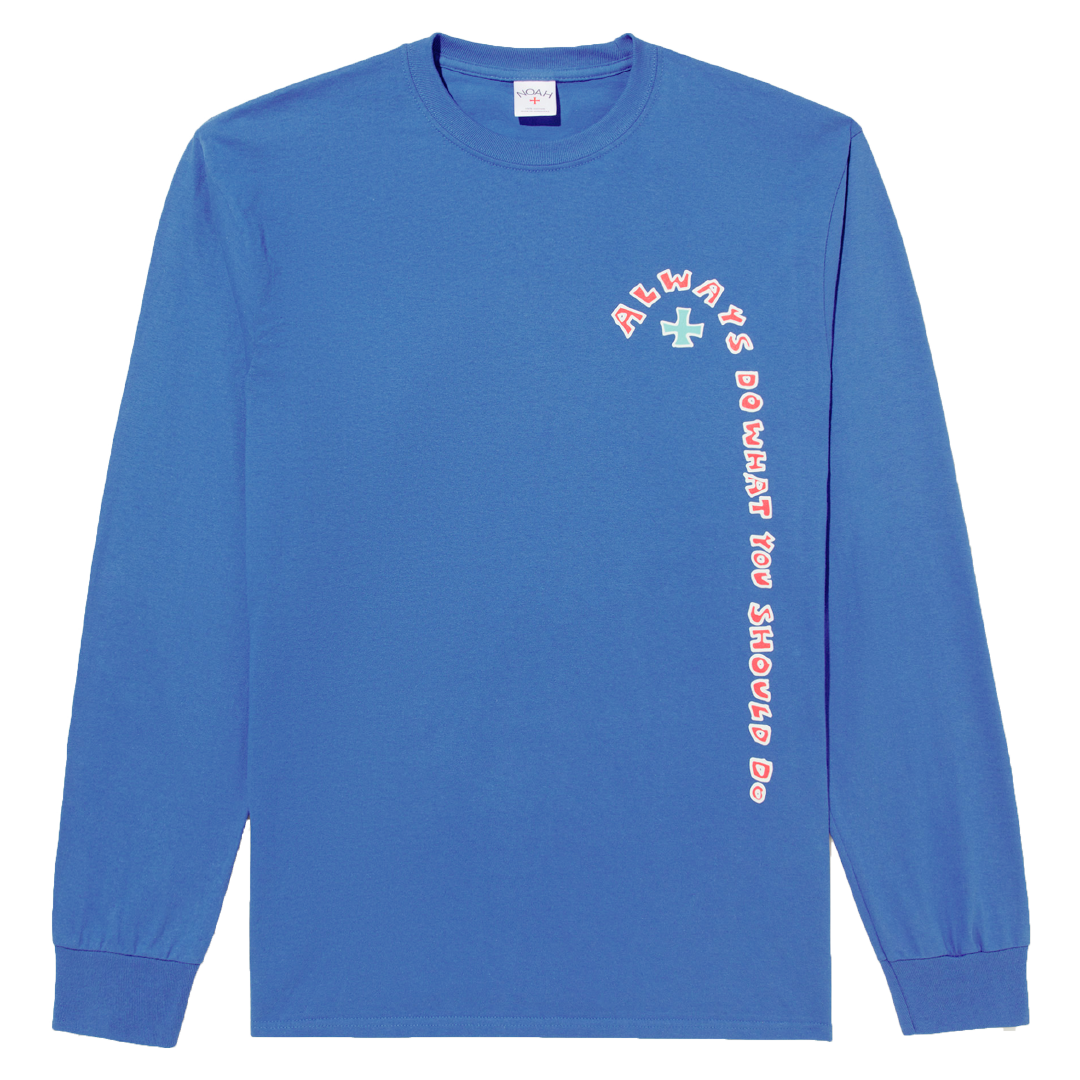 noah x adwysd longsleeve tshirt -blue – always do what you should do noah x adwysd longsleeve tshirt -blue – always do what you should do