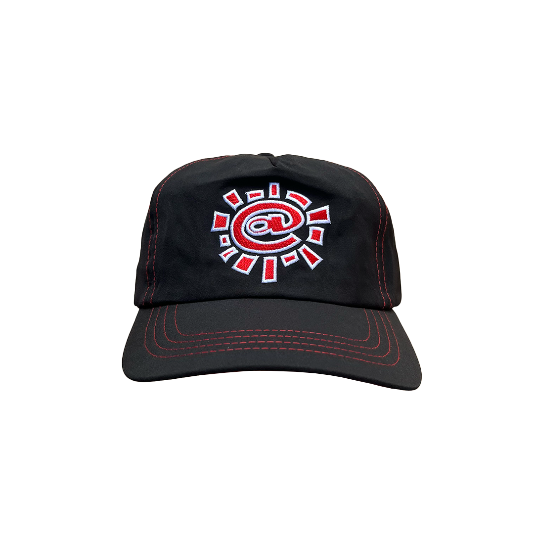 nylon @ sun cap - black/red – always do what you should do