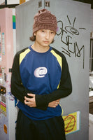 animal panelled longsleeve tshirt - navy