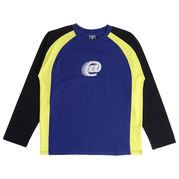 animal panelled longsleeve tshirt - navy