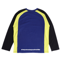 animal panelled longsleeve tshirt - navy