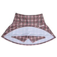 heart logo skort - brown plaid