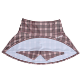 heart logo skort - brown plaid