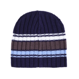 cable knit clyde beanie - silver/grey/blue