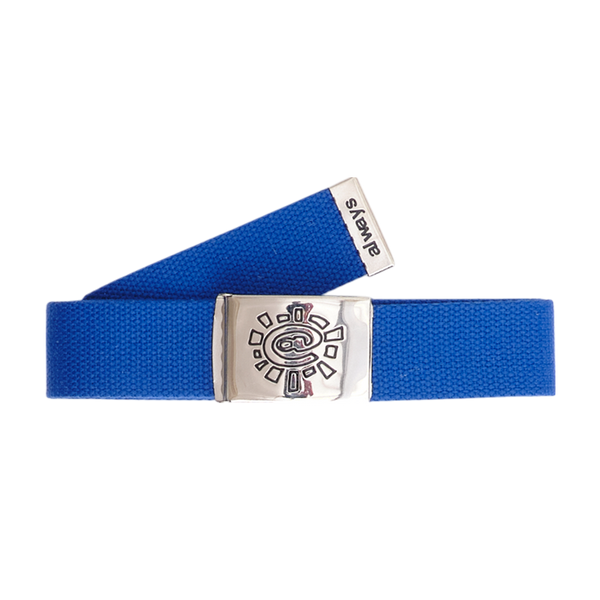 embossed silver buckle @sun belt - royal blue