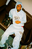 powder blue @sun hoodie