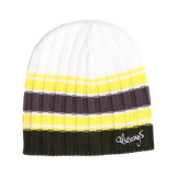 cable knit clyde beanie - white/green/silver