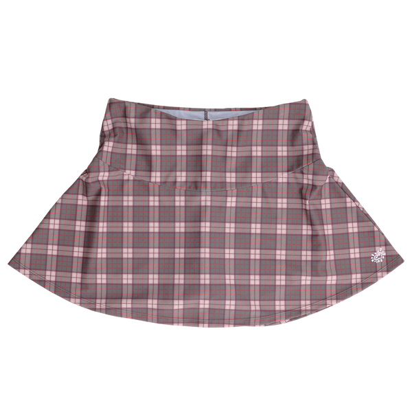 heart logo skort - brown plaid