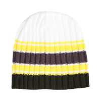 cable knit clyde beanie - white/green/silver