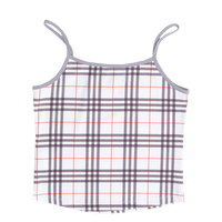 plaid he@rt logo cami top - white