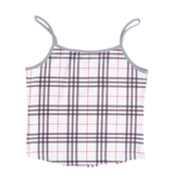 plaid he@rt logo cami top - white