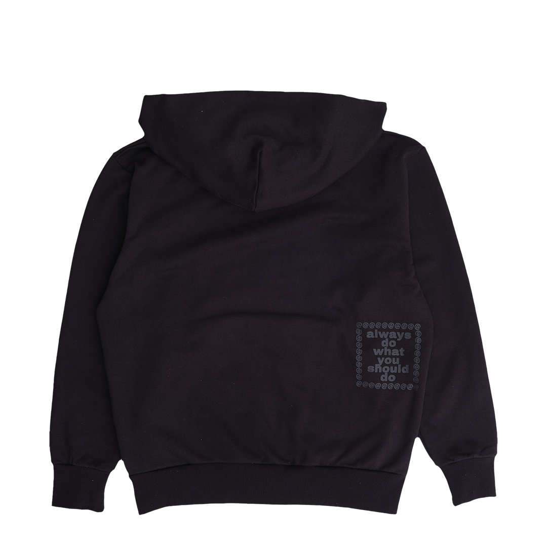 3116 applique zip up hoodie - black – always do what you