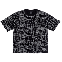 croc print tshirt - black