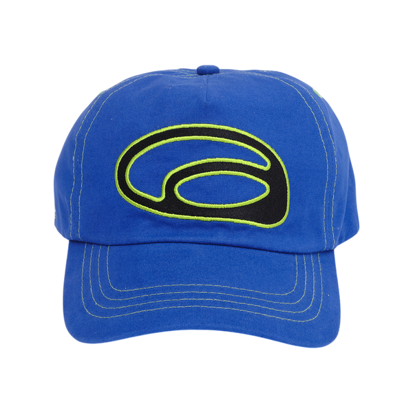 oval logo contrast canvas cap - navy