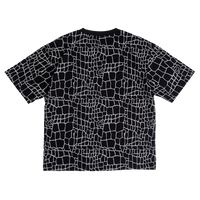 croc print tshirt - black