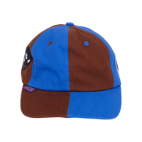 mixed 6 panel cap - blue/brown