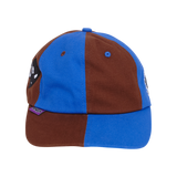 mixed 6 panel cap - blue/brown