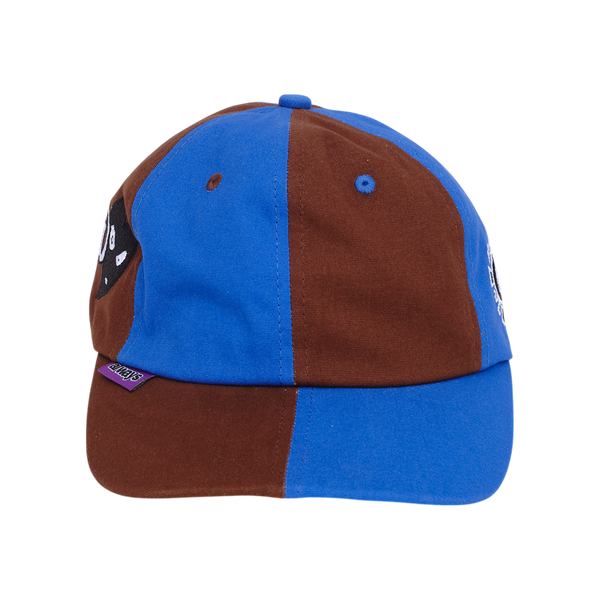 mixed 6 panel cap - blue/brown