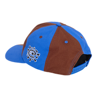 mixed 6 panel cap - blue/brown