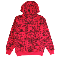 croc print hoodie - red