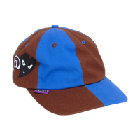 mixed 6 panel cap - blue/brown