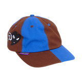 mixed 6 panel cap - blue/brown