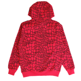 croc print hoodie - red