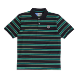 educated applique polo shirt - black/green