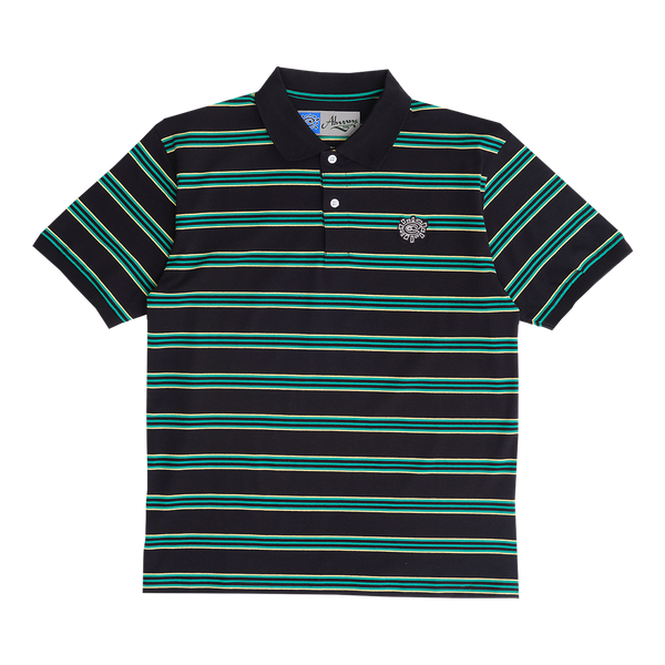 educated applique polo shirt - black/green